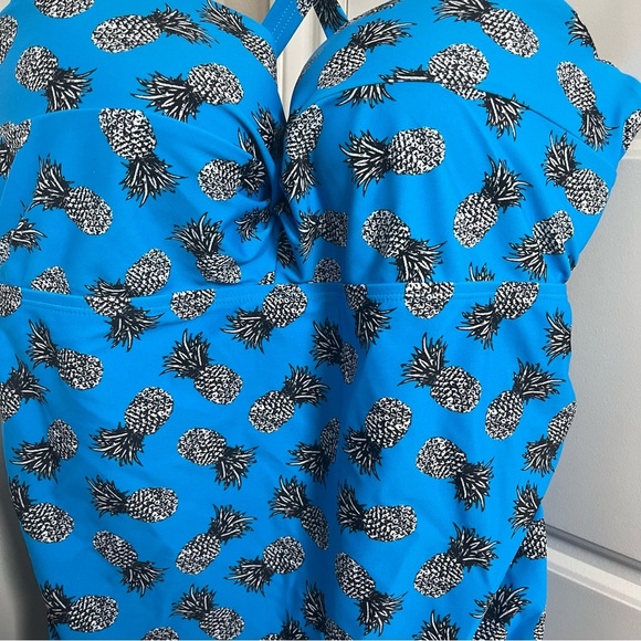 Torrid Blue Pineapple Swimsuit Dress NWT Size 2  (18/20) - Picture 5 of 8